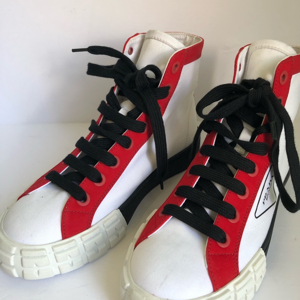 Prada High-Top Logo Chunky Sneakers - Picture 4 of 9